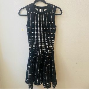 TOPSHOP black white plaid knitted sleeveless drop waist dress NWT womens 2
